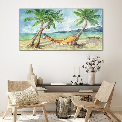 Skleneny obraz Beach palm sea hammock