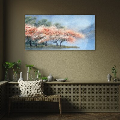 Obraz na skle Strom kvety abstrakcie