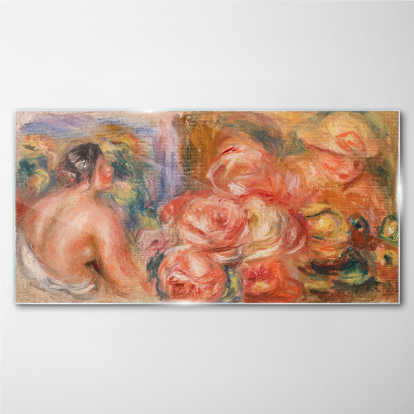 Skleneny obraz Abstrakcie žena kvety