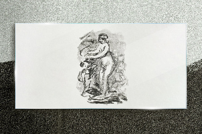 Skleneny obraz Kresba vinobranie skica