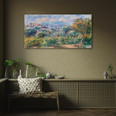 Skleneny obraz Abstrakcia lesné mestskej neba