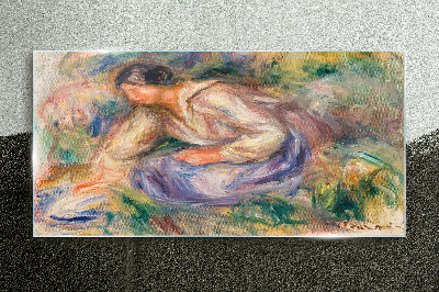 Skleneny obraz Abstrakcie žena tráva