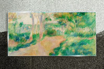Skleneny obraz Abstrakcia parku lesné tráva