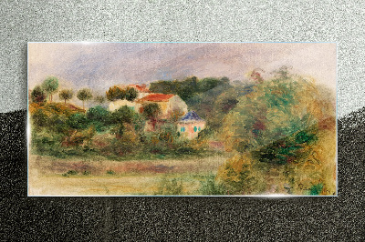 Skleneny obraz Idylická krajina s domom