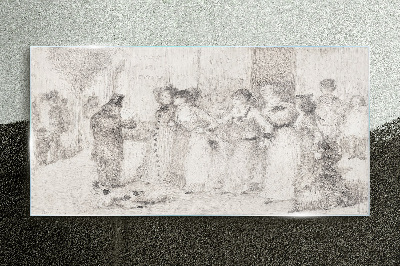 Skleneny obraz Dámske náčrtu kreslenie