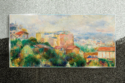 Skleneny obraz Panoráma mesta v pastelových tónoch