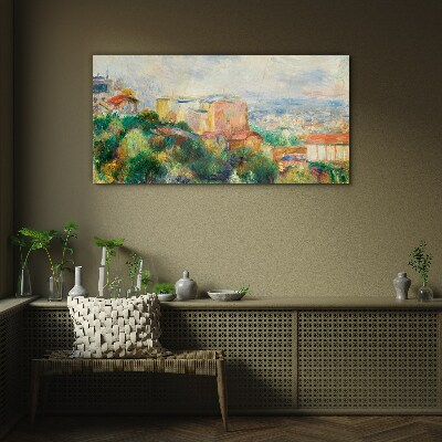 Skleneny obraz Panoráma mesta v pastelových tónoch