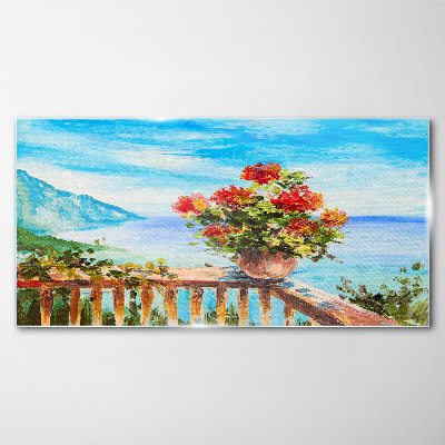 Obraz na skle More kvety nebo