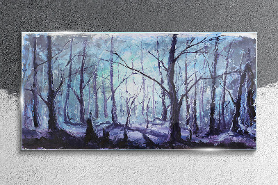 Obraz na skle Zimné lesné sneh