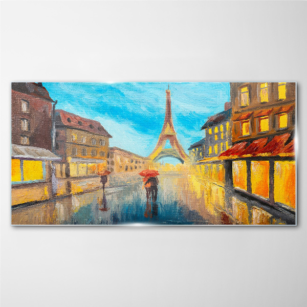 Obraz na skle Mesto francúzska veža