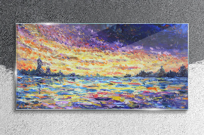 Obraz na skle Západ slnka abstrakcie