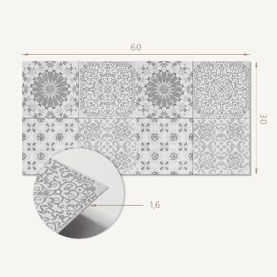 Samolepiaci obkladový panel Geometrické a kvetinové vzory