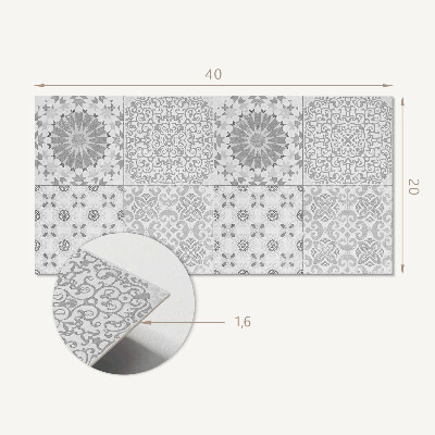 Samolepiaci obkladový panel Geometrické a kvetinové vzory