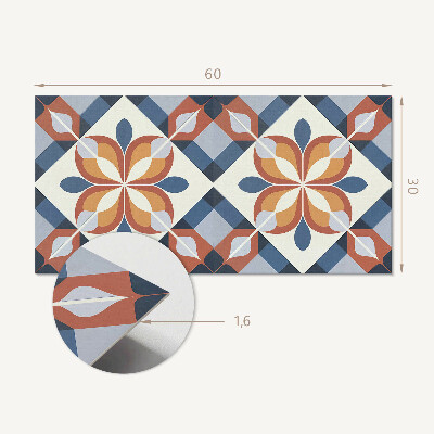 Samolepiaci obkladový panel Geometrický kvetinový vzor