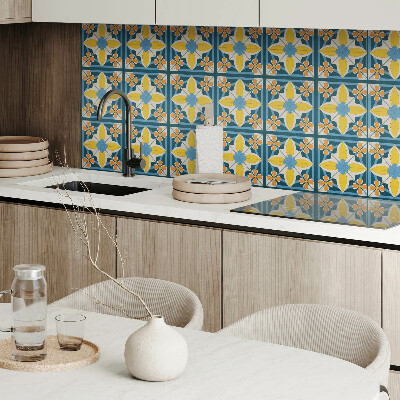 Samolepiaci obkladový panel Kvetinový geometrický vzor