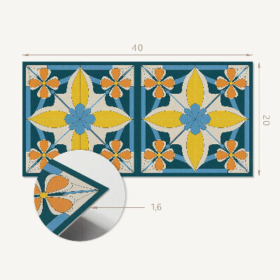 Samolepiaci obkladový panel Kvetinový geometrický vzor