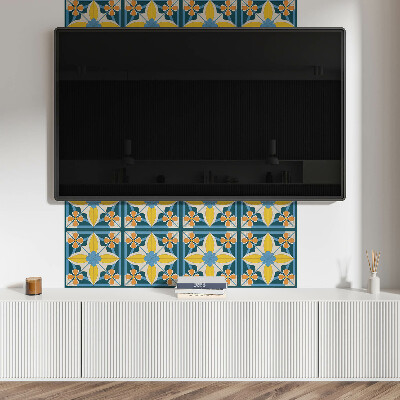 Samolepiaci obkladový panel Kvetinový geometrický vzor