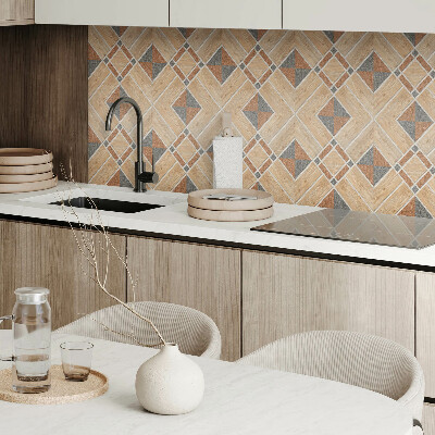 Samolepiaci obkladový panel Geometrický vzor s drevom
