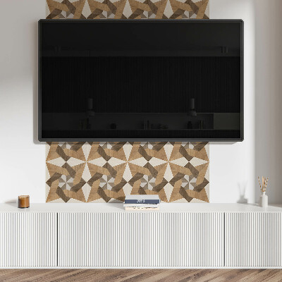 Dekoracný panel na stenu Polygonálna drevená mozaika