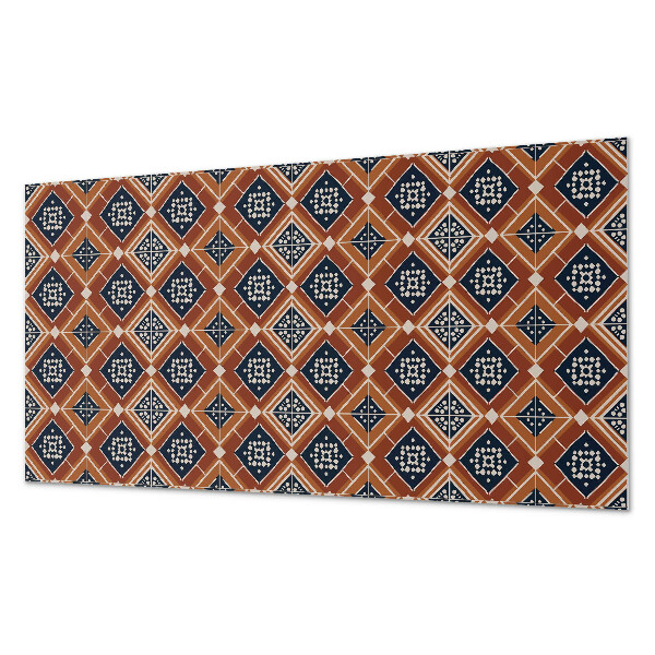 Samolepiaci obkladový panel Geometria v hnedej a bielej farbe