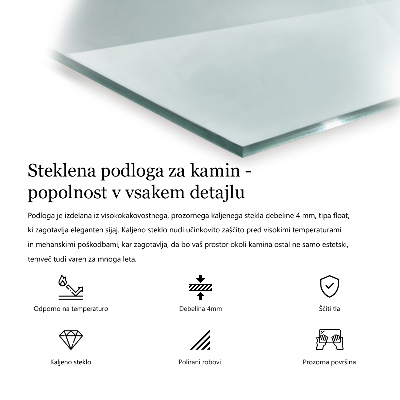 Podložka pod krbové kachle priehľadná obdĺžniková