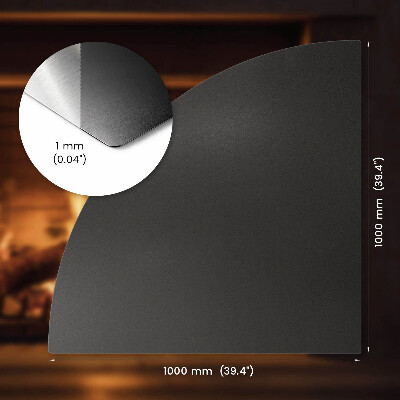 Podložka pod krb v tvare štvrťkruhu z čierneho plechu