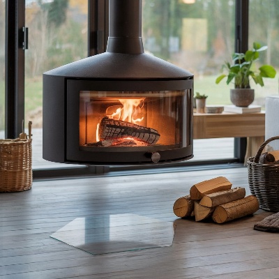 Šesťuholníkové podložka pod kachle priehľadné