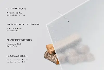 Okrúhle polotransparentné sklo pod krb