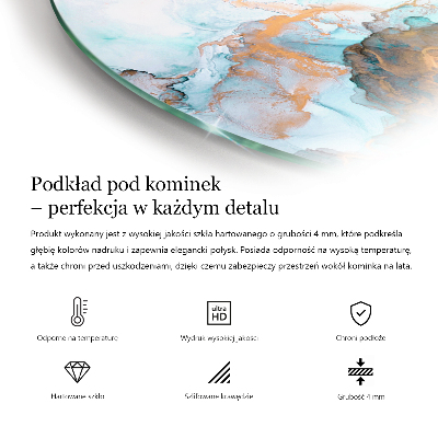 Okrúhla podložka pod krb Štýlové listy v štruktúre
