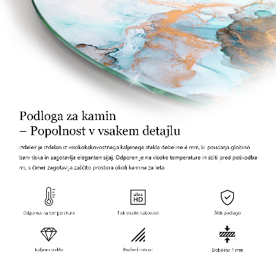 Okrúhla podložka pod krb Štýlové listy v štruktúre