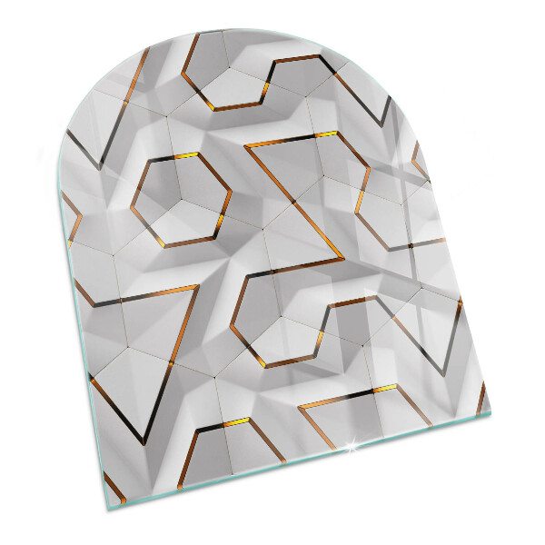 podložka pod krbové kachle Geometrický 3D vzor