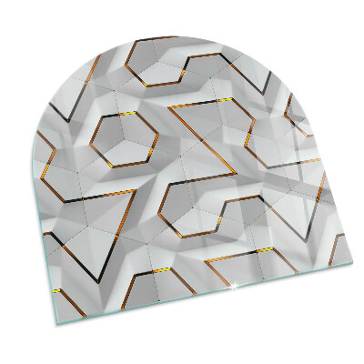 podložka pod krbové kachle Geometrický 3D vzor