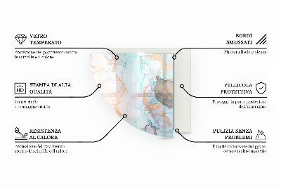 Štvrťkruhová podložka pod kachle Geometrická abstrakcia v tvaroch