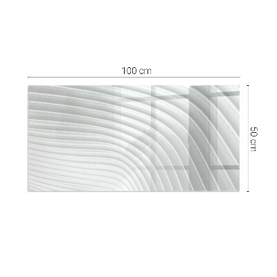 Obdĺžnikové sklo pod krb Vlny jemných línií