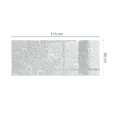 Obdĺžnikové sklo pod krb Elegantný rastlinný vzor