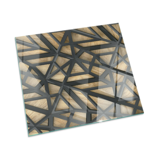 Podložka pod kachle Geometria s drevom