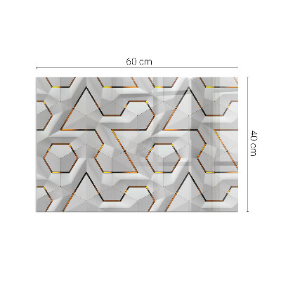Obdĺžnikové sklo pod krb Geometrický 3D vzor