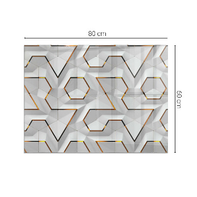 Obdĺžnikové sklo pod krb Geometrický 3D vzor