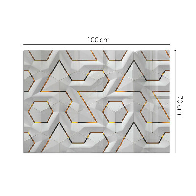 Obdĺžnikové sklo pod krb Geometrický 3D vzor