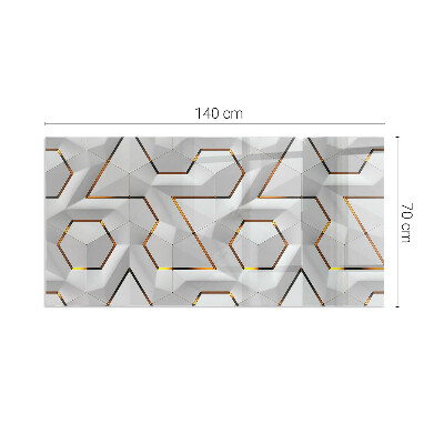 Obdĺžnikové sklo pod krb Geometrický 3D vzor