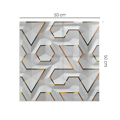 Obdĺžnikové sklo pod krb Geometrický 3D vzor
