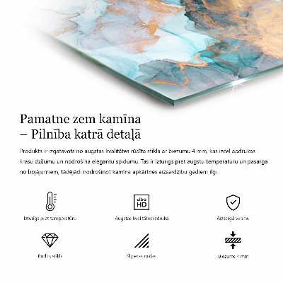 Obdĺžnikové sklo pod krb Geometrický 3D vzor