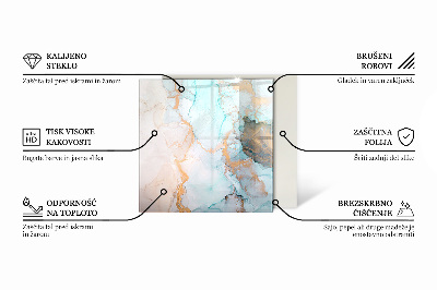 Obdĺžnikové sklo pod krb Geometrický 3D vzor