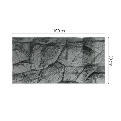 Obdĺžnikové sklo pod krb Vzor z prírodného kameňa