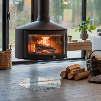 Sklenená podložka pod krb Rôzne farby dosiek v štýle