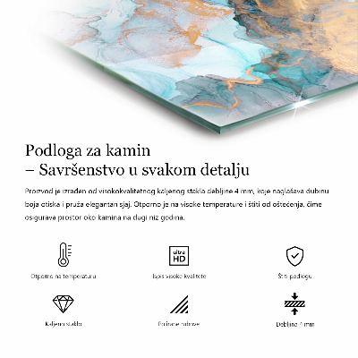 Šesťuholníková podložka pod krb Štýlovanie surového povrchu