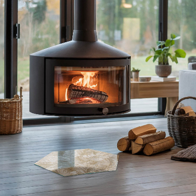 Šesťuholníková podložka pod krb Listové ozdoby v štýle