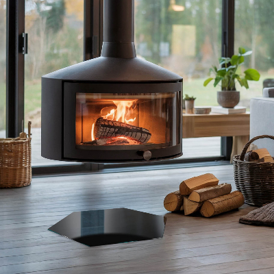 Sklenená podložka pod krb Farba Čierna