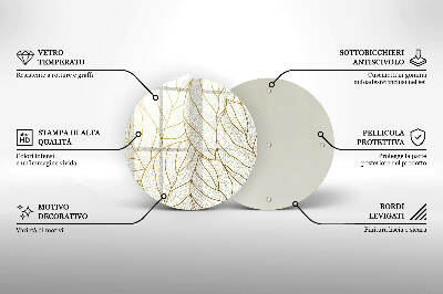 Podložka pod sviečku Line-art listov vzor