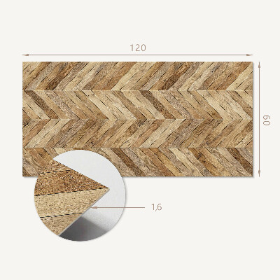 Samolepiaci panel na stenu Vzor rybej kosti vyrobený z dreva